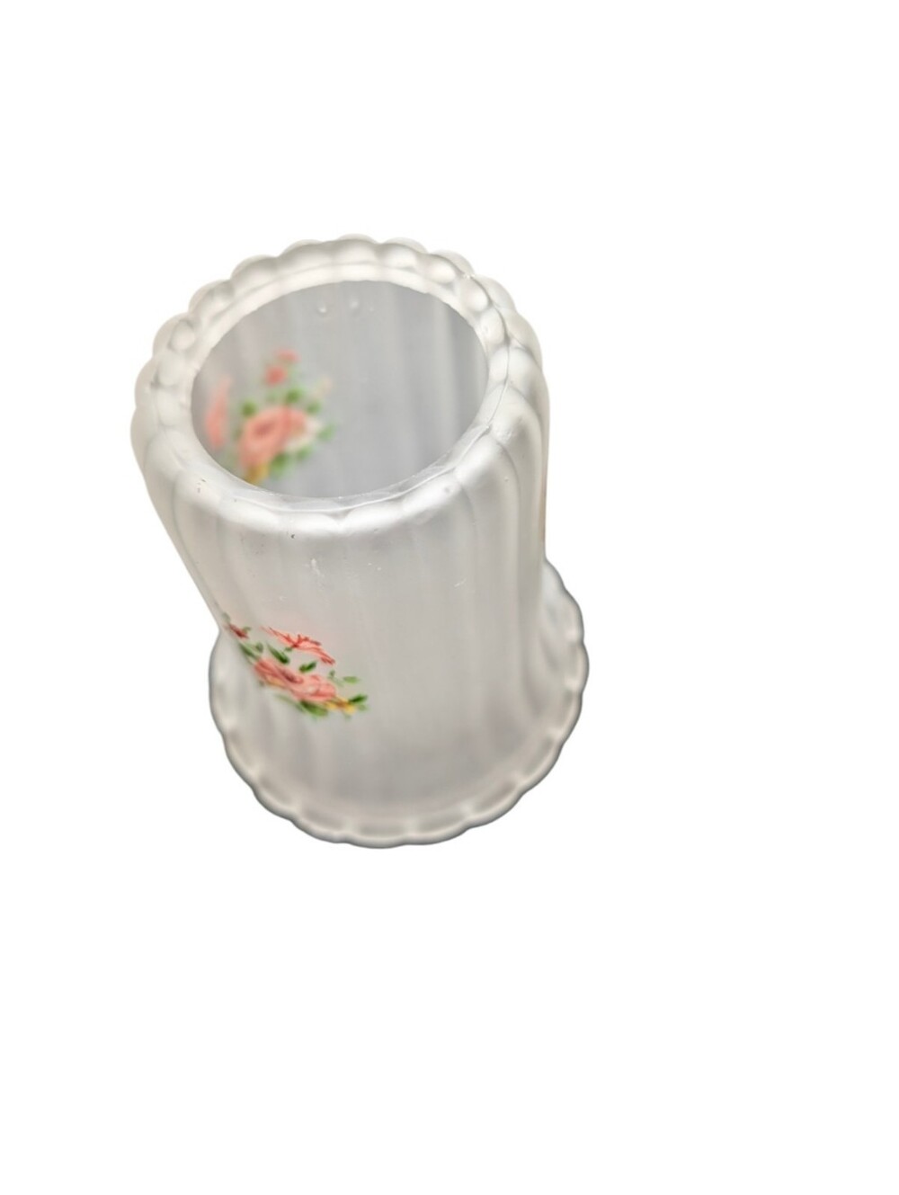 Vintage Westmoreland Frosted Satin Glass Rose Fairy Lamp Shade. SHADE ONLY - Picture 14 of 16